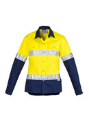 Syzmik Womens Hi Vis Spliced Industrial Shirt - Hoop Taped Zwl123 - Star Uniforms Australia